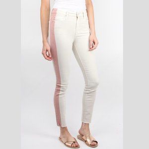 Mother "THE LOOKER" MID-RISE JEANS ivory rose